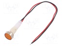 Indicator: LED; flat; 230VDC; 230VAC; Cutout: Ø10mm; 200mm leads