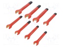 Key set; insulated,spanner; steel; Pcs: 8; Conform to: EN 60900