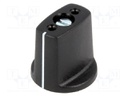 Knob; with pointer; ABS; Shaft d: 3mm; Ø16x16mm; black