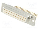 D-Sub; PIN: 25; socket; female; on PCBs; angled; THT