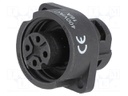 Socket; female; WA22; PIN: 4; 3+PE; IP67; 16A; screw terminal; 400V