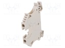 Splice terminal: rail; 4mm2; ways: 1; terminals: 2; beige; wemid