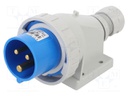 Connector: AC supply 3-phase; socket; male; 16A; 230VAC; IEC 60309