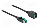 Cable; PoweredUSB socket,PoweredUSB plug; 1m; black; 20AWG,26AWG