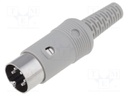 Plug; DIN; male; PIN: 5; Layout: 240°; straight; for cable; soldering