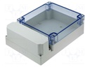 Enclosure: wall mounting; X: 160mm; Y: 211mm; Z: 71mm; ABS; grey; IP65