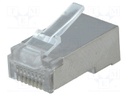 Plug; RJ45; PIN: 8; shielded; Layout: 8p8c; IDC,crimped; for cable