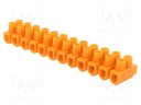 Terminal block; screw terminal; 10mm2; 57A; ways: 12; terminals: 24