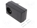 Enclosure: for power supplies; X: 71mm; Y: 120mm; Z: 45mm; ABS; black