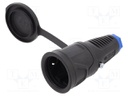 Connector: AC supply; socket; female; 16A; 250VAC; IP20; PIN: 3