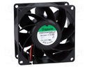Fan: DC; axial; 24VDC; 80x80x38mm; 101.09m3/h; 47.3dBA; Len: 300mm