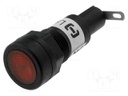 Indicator: with neon lamp; red; 230VAC; Cutout: Ø12.5mm