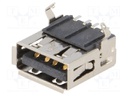 Socket; USB A; on PCBs; SMT; PIN: 4; horizontal; USB 2.0
