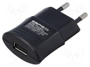 Power supply: switched-mode; 5VDC; 1.2A; Out: USB; 6W; Plug: EU; 68%