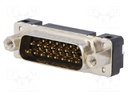 D-Sub; PIN: 15; socket; male; with threaded screw,PCB snap-in
