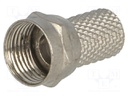 Plug; F; male; straight; CT100,RG6; Ømax: 6.5mm; twist-on; for cable