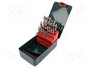 Tool accessories: drill set; Pcs: 25; Mat: HSS-G; 900N/mm2