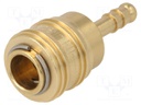 Quick connection coupling; straight; max.35bar; brass; D: 25mm