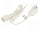 Extension lead; Sockets: 1; white; 3m; 16A