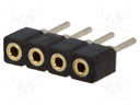 Socket; pin strips; female; PIN: 4; turned contacts,low profile