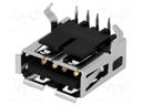 Socket; USB A; on PCBs; THT; PIN: 4; angled 90°