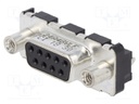 D-Sub; PIN: 9; socket; LD; female; with threaded screw; straight