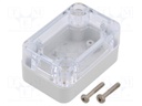 Enclosure: multipurpose; X: 40mm; Y: 60mm; Z: 30mm; ZP; polycarbonate