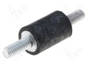 Vibration damper; M16; Ø: 100mm; rubber; L: 55mm; Thread len: 41mm