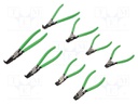 Tools set: pliers; for circlip; bent; Ring: internal,external