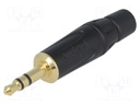 Plug; Jack 3,5mm; male; stereo; straight; for cable; soldering