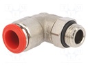 Push-in fitting; angled; 1/4"; -0.99÷20bar; 10mm