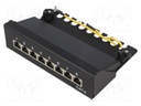 Patch panel; RJ45; Cat: 6; Colour: black; Number of ports: 8