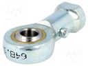 Ball joint; 8mm; Thread: M8; Mat: steel; Pitch: 1,25; Plating: zinc
