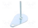 Foot of pin; Base dia: 80mm; M10; steel; Plunger length: 100mm