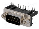 D-Sub; PIN: 9; socket; male; 7,2mm standard; Locking: screws; THT