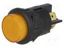 Switch: push-button; Pos: 2; DPST-NO; 16A/250VAC; 16A/28VDC; orange