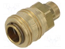 Quick connection coupling; straight; max.35bar; brass; D: 25mm