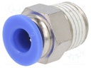 Push-in fitting; straight; -0.95÷15bar; nickel plated brass