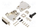 D-Sub; PIN: 15; plug; male; shielded; soldering; for cable; black