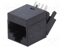 Socket; RJ45; PIN: 8; Cat: 5; Layout: 8p8c; THT; angled