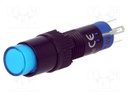 Switch: push-button; Pos: 2; SPDT; 0.5A/250VAC; 1A/24VDC; blue; blue