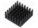 Heatsink: extruded; grilled; BGA; black; L: 25mm; W: 25mm; H: 11.4mm