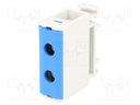 Splice terminal: rail; 2.5÷35mm2; ways: 1; terminals: 2; blue; TS35