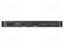 Hub USB; USB 3.2 Gen 1; black; Number of ports: 8; 0.1m; 100W