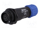 Plug; female; SP13; PIN: 7; IP68; 4÷6.5mm; 5A; soldering; for cable