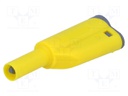 Plug; 4mm banana; 36A; 1kVAC; yellow; 56mm; 2.5mm2