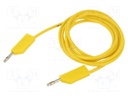 Test lead; 60VDC; 30VAC; 32A; Len: 2m; yellow; Material: brass