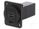 Coupler; both sides,Mini DisplayPort socket; FT; 19x24mm