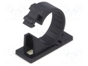 Screw down self-adhesive holder; 17mm; polyamide; black; UL94V-2