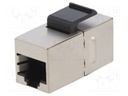 Socket; coupler; Cat: 5e; shielded,Keystone,PoE,PoE+; Layout: 8p8c